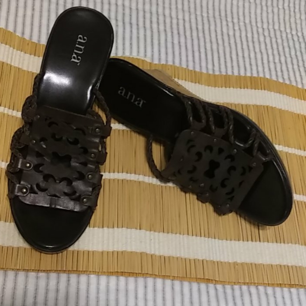 a.n.a Dark Brown Cut-Out Sandals